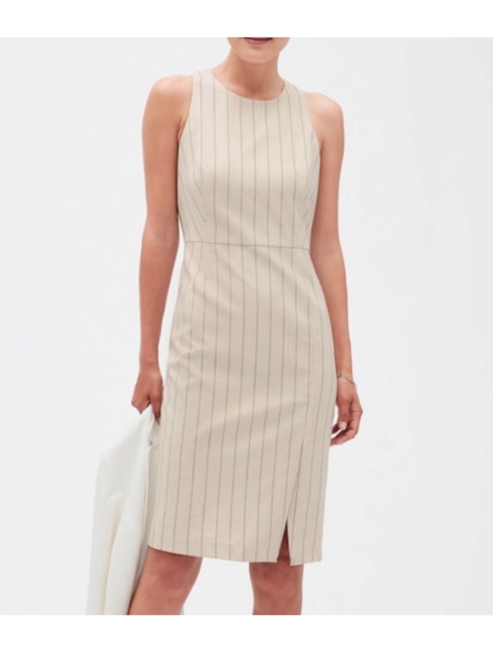 🆕 Banana Republic Ivory Pinstripe Sheath Dress